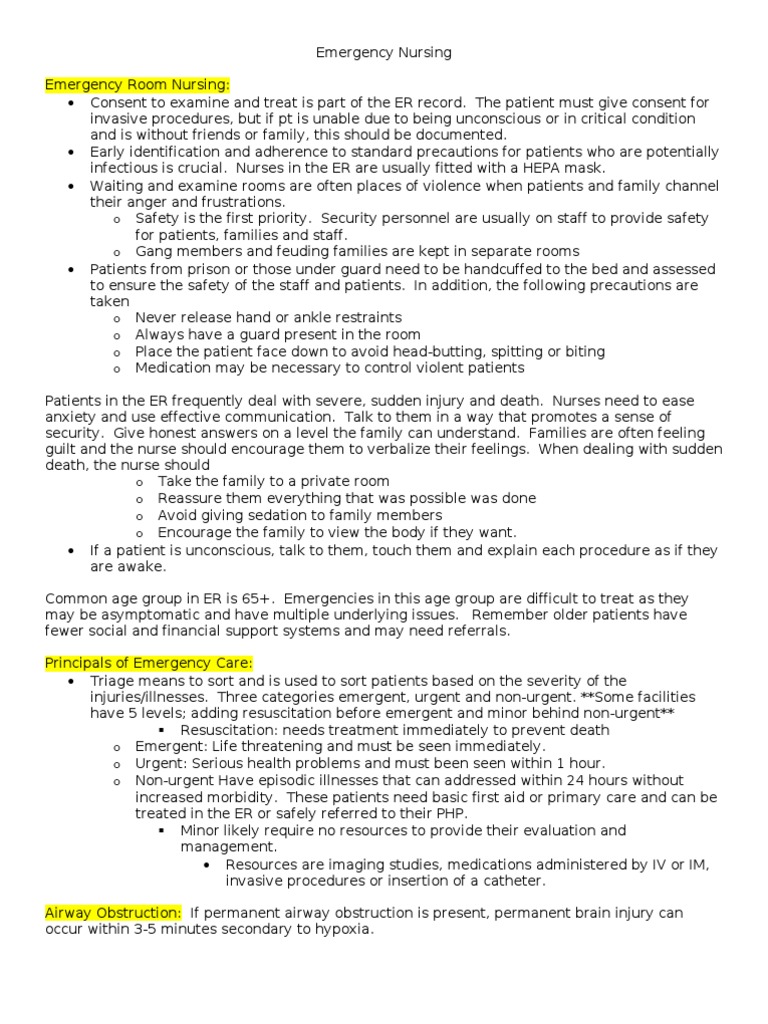 Emergency Nursing | PDF | Bleeding | Emergency Department