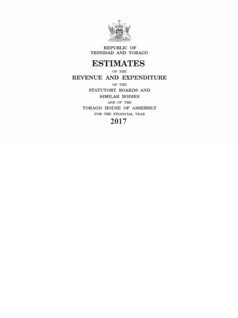 Estimates of Revenue and Expenditure for Statutory Boards and Similar