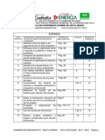 Tabla de Especificaciones Ex. Dx. 2017-2018 Sexto Grado