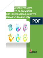 Orientaciones Respuesta Alumnado Discapacidad Auditiva - Escuela Inclusiva PDF
