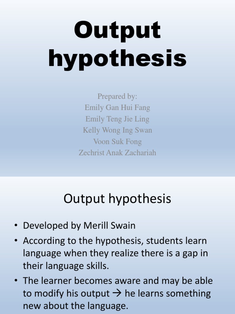 comprehensible output hypothesis pdf