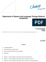 Speech Language Therapy Referral Guidance