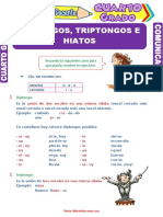 Diptongos Triptongos e Hiatos para Cuarto Grado de Primaria