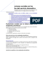 Prestaciones Sociales en Los Empleados Del Servicio Domestico