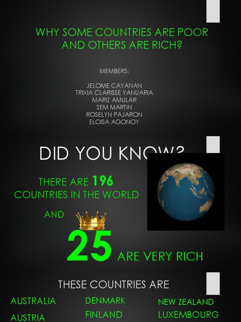 Why Some Countries Are Poor And Others Are Rich Pdf Poverty