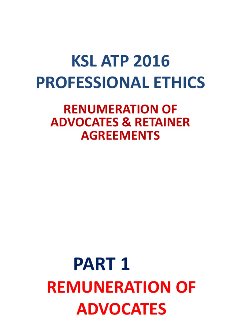 Retainers & Remuneration of Lawyers 1 PDF Attorney's Fee Advocate