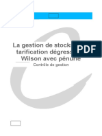 22 - La Gestion de Stocks Avec Tarification Dégressive - Wilson Avec Pénurie