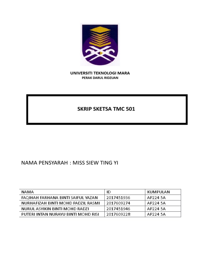 Skrip Peranan TMC 501 | PDF | Seni