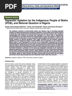 Separatist Agitation by The Indigenous People of Biafra (IPOB), and National Question in Nigeria