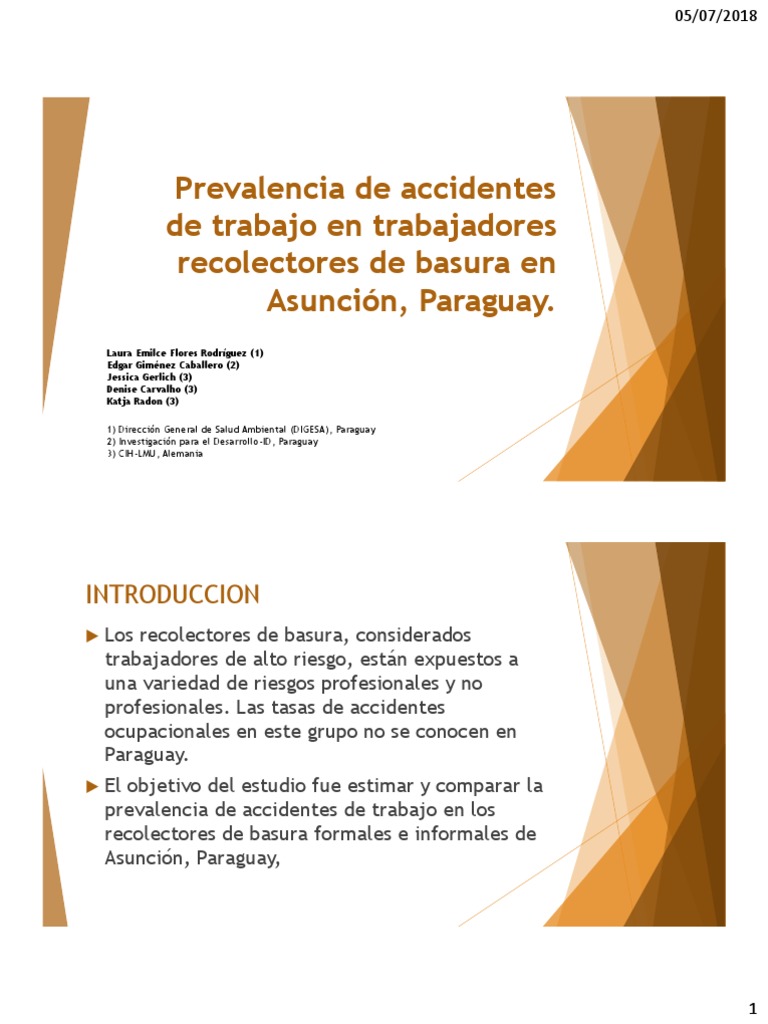 Accidentes laborales en recolectores de basura | PDF | Métodos de ...