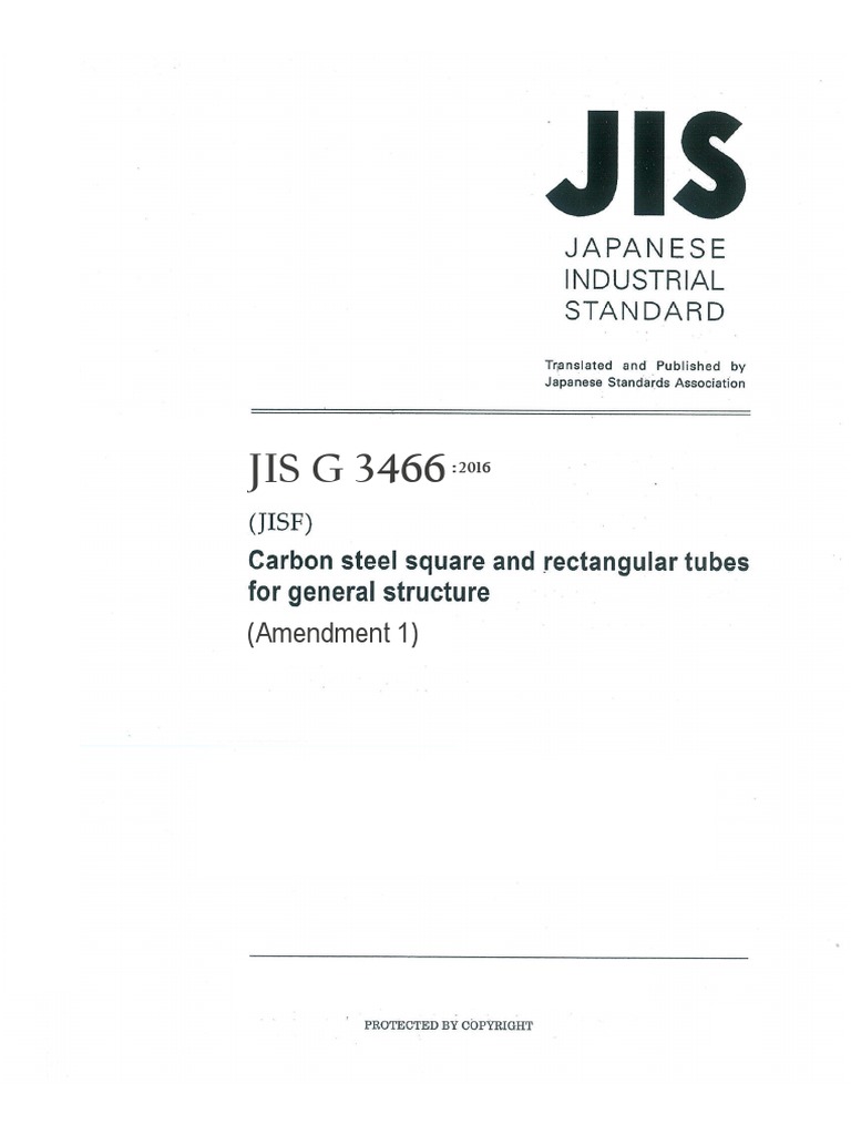 JIS G 3466-2016 English Version | Pipe (Fluid Conveyance) | Welding
