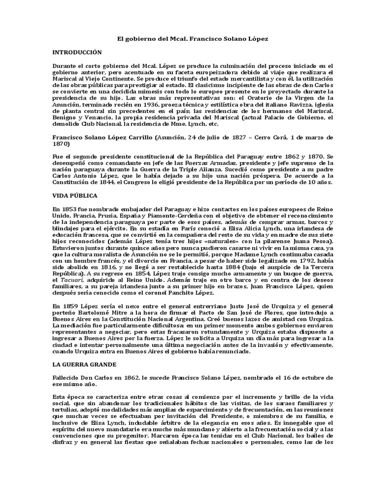 Gobierno Del Mcal. Lopez | PDF | Gobierno | Agitación