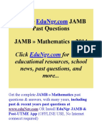 JAMB Mathematics Past Questions EduNgr Sample PDF