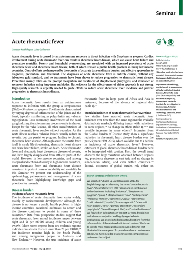 Febre Reumática | PDF | Immune System | Inflammation