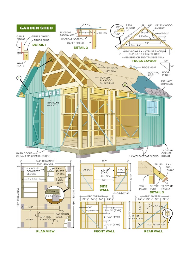 Stylish Colonial Garden Shed Plans | PDF | Shed | Framing (Construction)