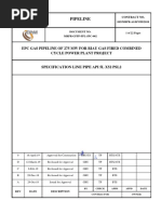  Line Pipe Specification for Pipeline