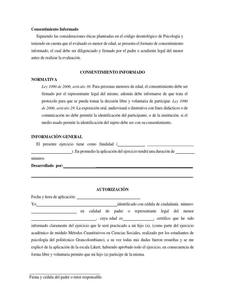 Consentimiento informado formato word image to u