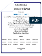 Binyag Certificate