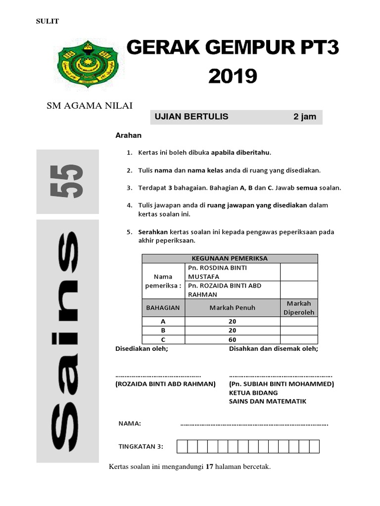 Gerak Gempur Pt3 Sains 2019 Pdf