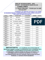 Calendario para Estudiantes Didactica Iii - Canelones - 2020