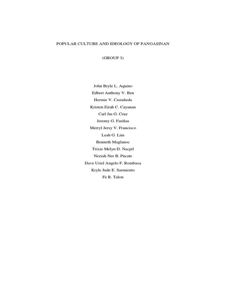 Popular Culture And Ideology Of Pangasinan Pdf Mary Mother Of Jesus