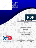 Certificate of Perfect Attendance - DepEd (Free Template)