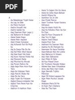 MOhd Rafi Song List - Alphabatical