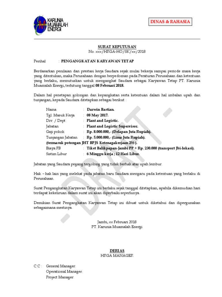 Contoh Surat Keputusan PDF | PDF