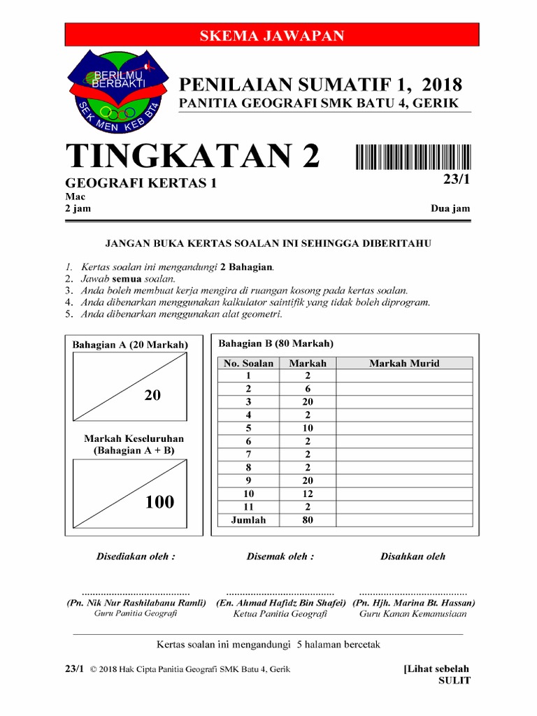 Tingkatan 2 Jawapan Gerik Ujian Pdf