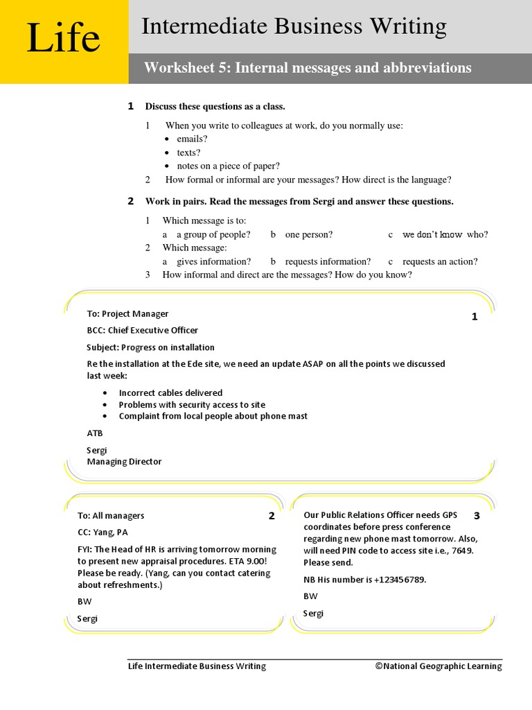 Internal Messages and Abbreviations | PDF | Communication | Computing ...