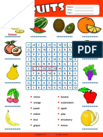 fruits esl vocabulary word search worksheet for kids