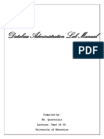 Database Administration Lab Manual