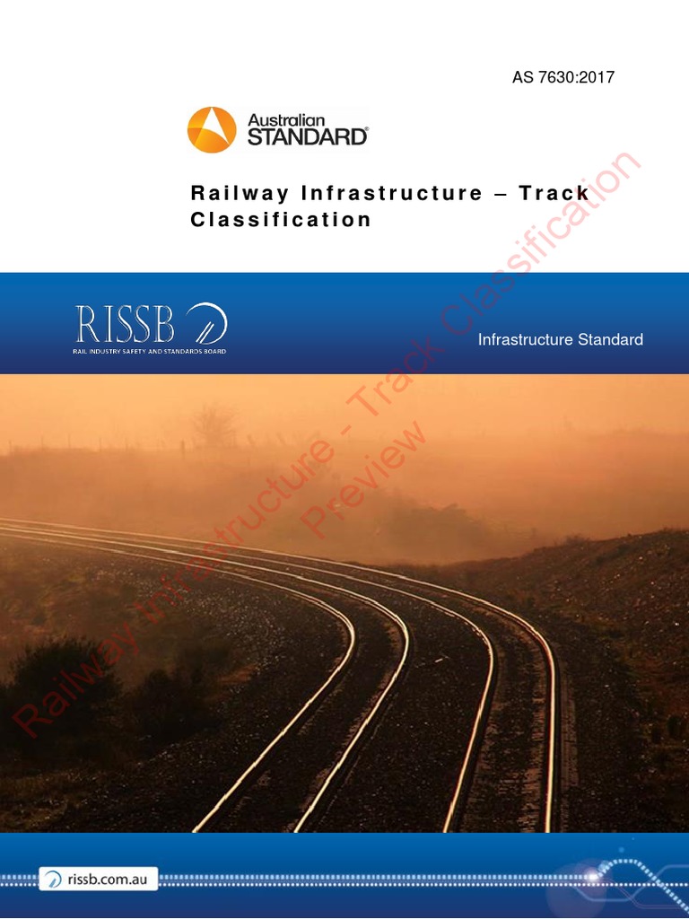 As 7630 (2017) Railway Infrastructure Track Classification PDF
