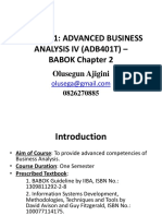 Lecture 1 - ADVANCED BUSINESS ANALYSIS IV (ADB401T)