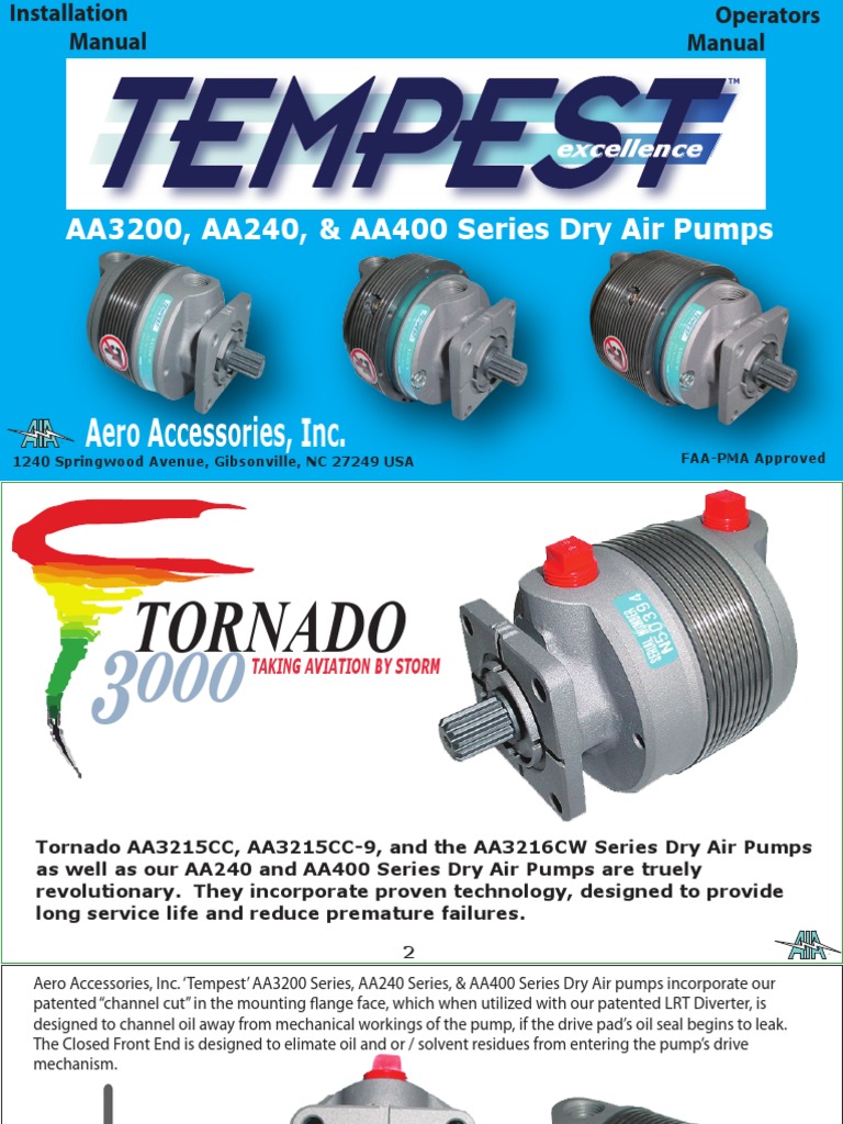 Vacuum Pump TEMPEST Pump Motor Oil