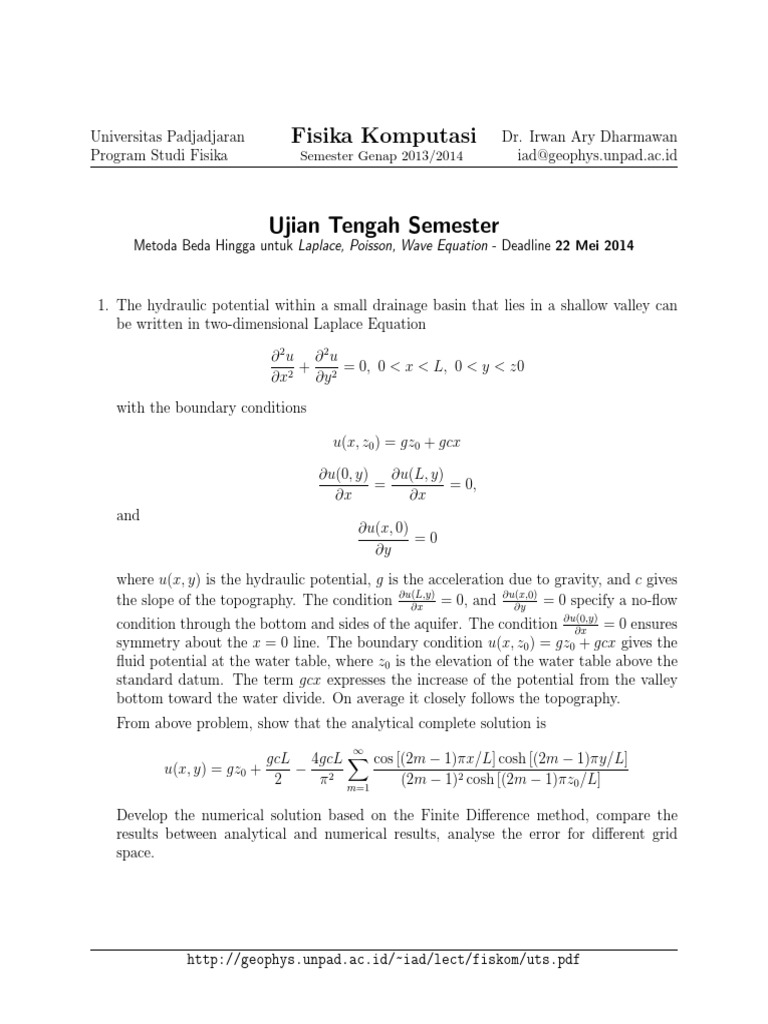 Computational Physics Test | PDF | Numerical Analysis | Equations