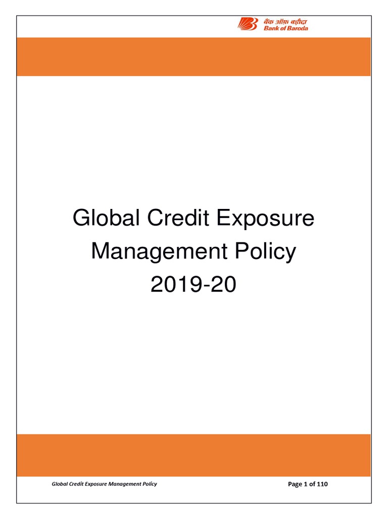 Global Credit Exposure Management Policy 2019 Credit Risk Credit