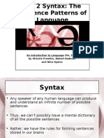 Ch. 2 Syntax: The Sentence Patterns of Language