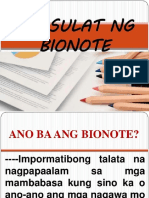 Bionote Pagsulat NG Ibat Ibang Uri NG Paglalagom