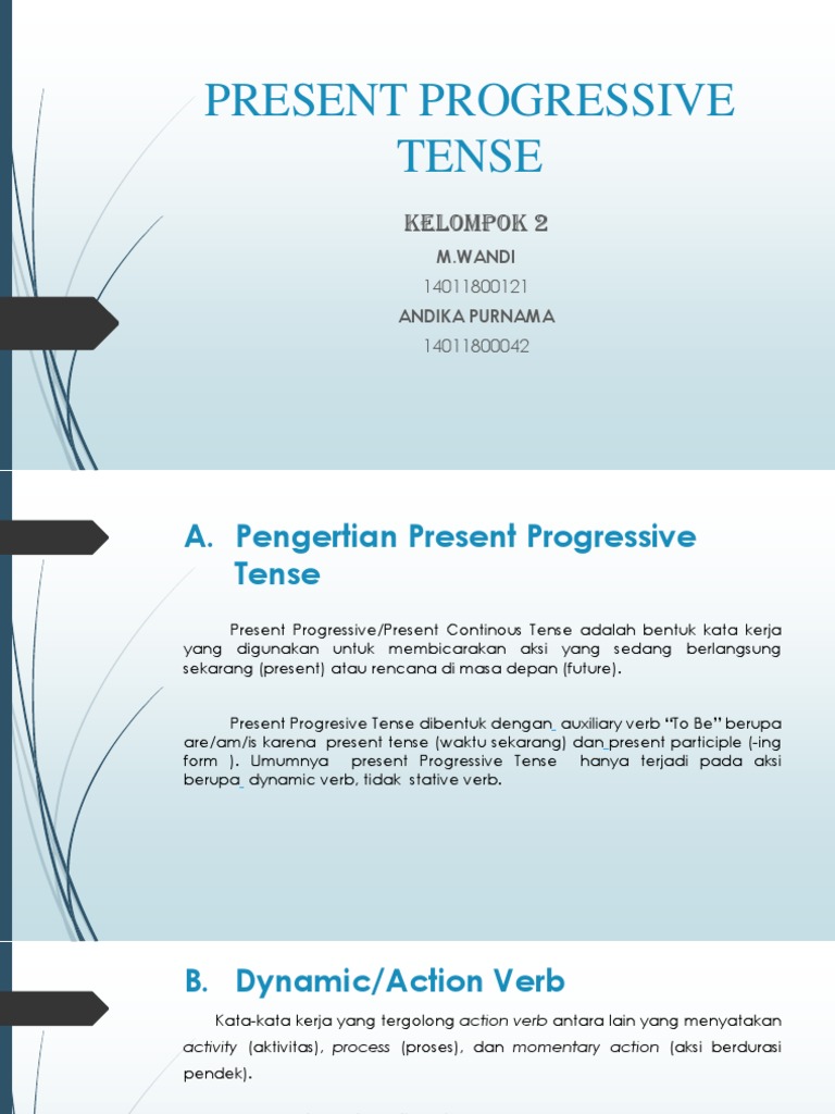Present Progressive | PDF
