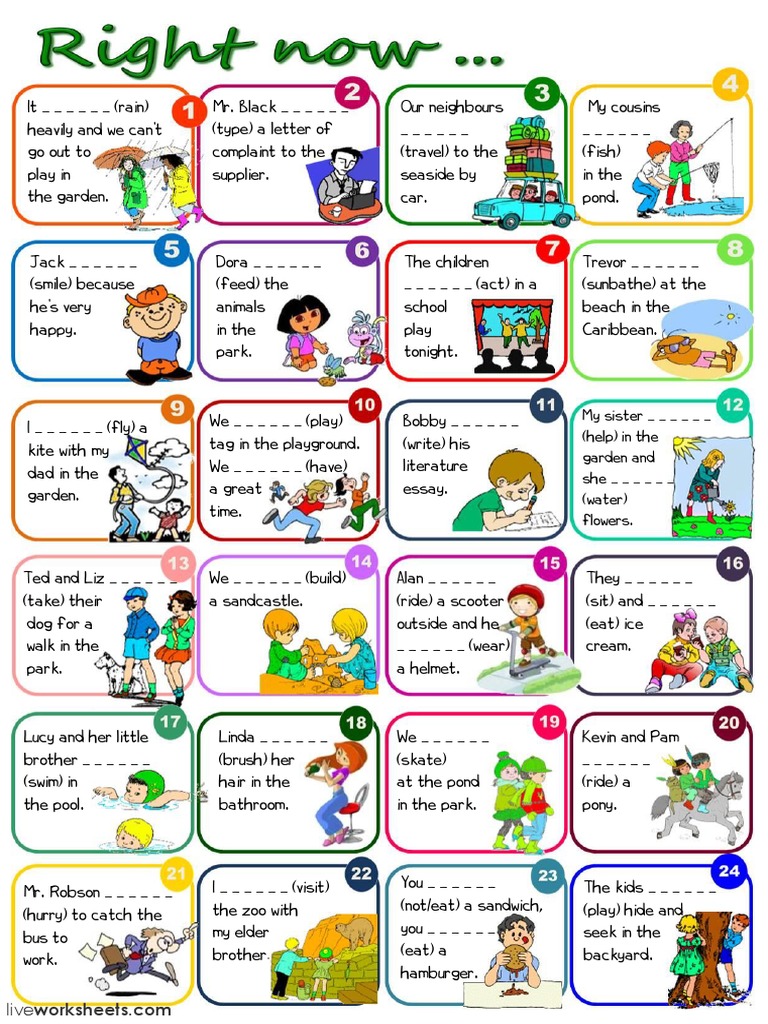 Actividad 6° - Present Continuos | PDF | Nature