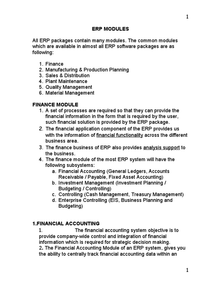 CHP 5 - Erp Modules | PDF | Enterprise Resource Planning | Inventory