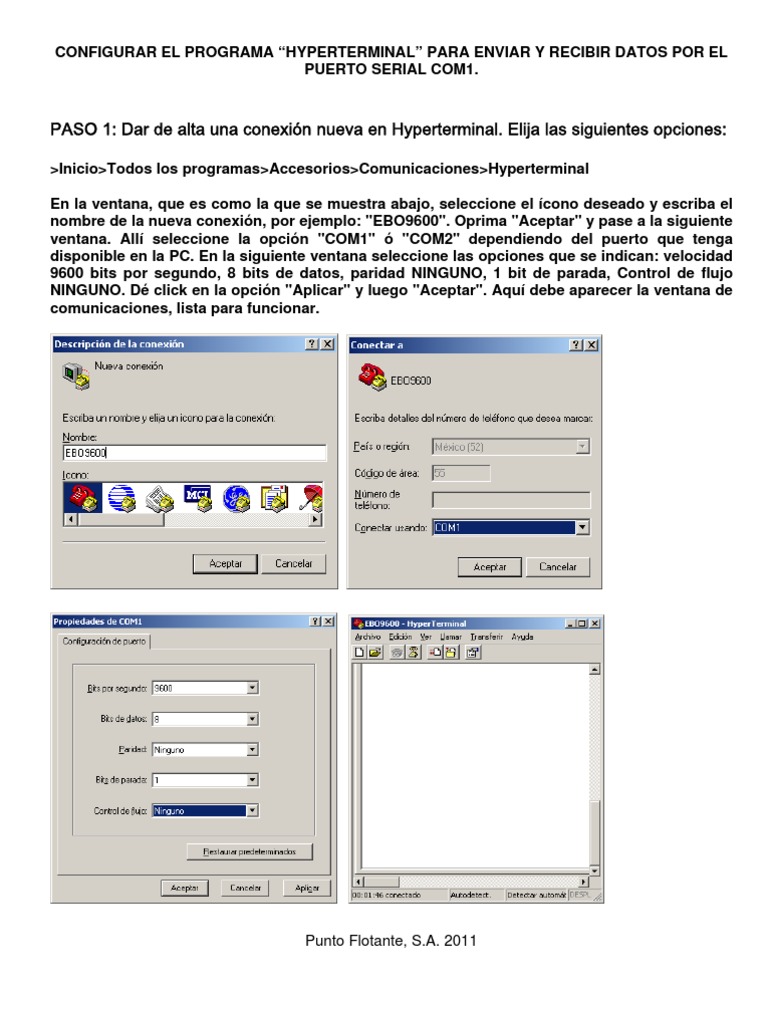 Configuración de Hyperterminal COM1 | PDF | Ventana (informática ...