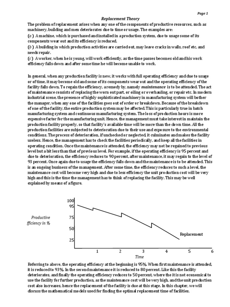 Replacement Theory in Production Efficiency | PDF | Inventory ...