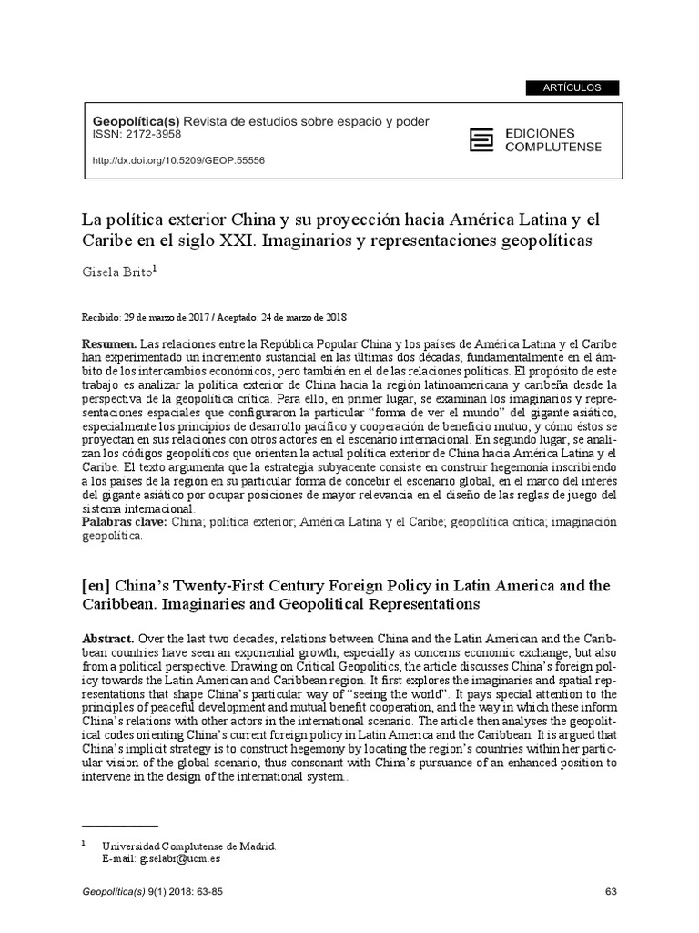 Política Exterior de China en América Latina | PDF | Geopolítica | China
