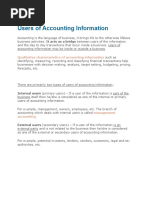 Users of Accounting Information