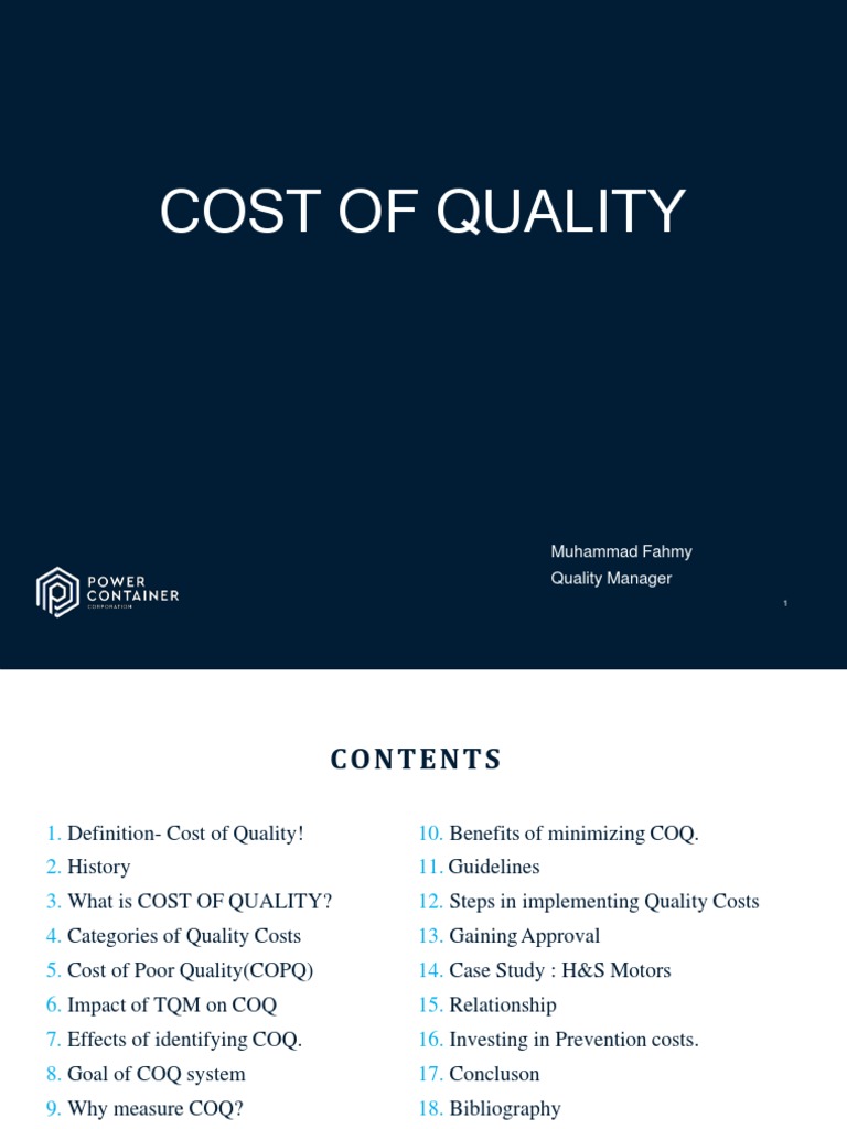 Cost of Quality PDF Real Estate Appraisal Cost