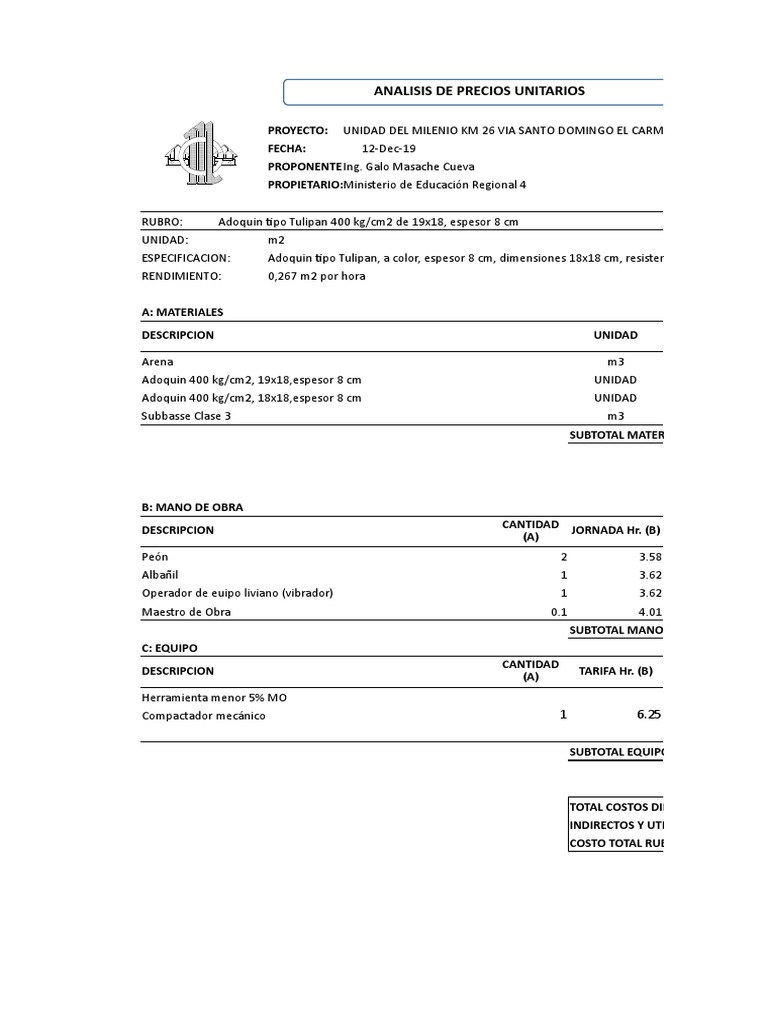 Análisis de Precios Unitarios 2025 | PDF | Material compuesto | Hormigón