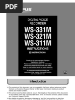 Olympus Digital Voice Recorder WS-311M WS-321M Manual English