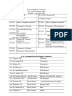 M.A Economics, Pune University - Sem III and IV Syllabus (2009 Revised Pattern)